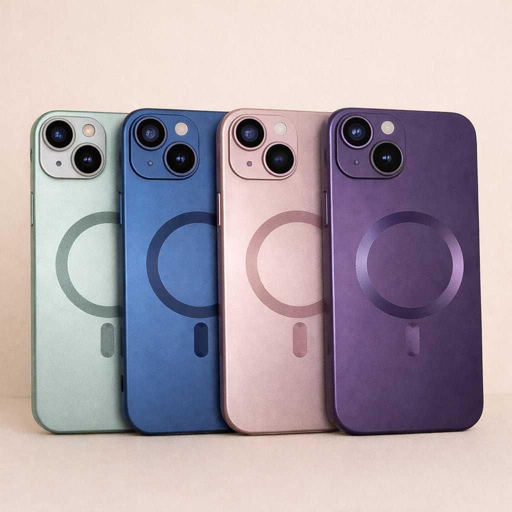 Coque Magsafe Effet Métallique avec Protection Caméra - iPhone 14 + et 15 +