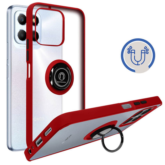 Coque bague magnétique rouge - Honor 70 Lite