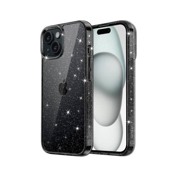 Coque Paillette Transparente noire - iPhone 14